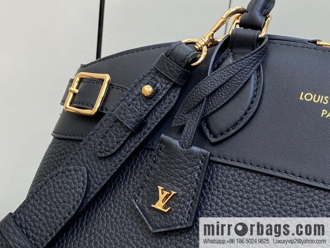 [Boutique‑grade] M22914 black full leather portable women's bag series Lock It MM handbag M22914 22925 22927 23061 Ays Lock It MM bag