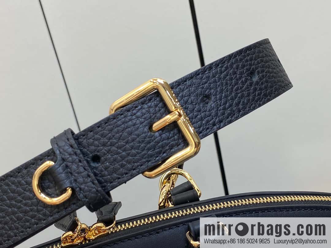 [Boutique‑grade] M22914 black full leather portable women's bag series Lock It MM handbag M22914 22925 22927 23061 Ays Lock It MM bag
