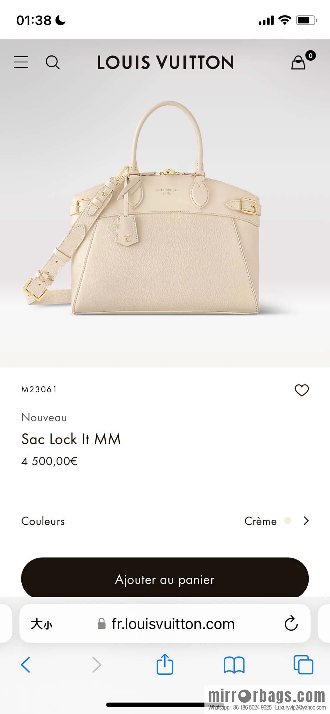 [Boutique‑grade] M22914 black full leather portable women's bag series Lock It MM handbag M22914 22925 22927 23061 Ays Lock It MM bag
