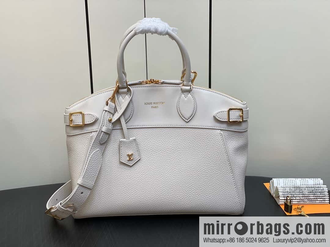 [Boutique‑grade] M22914 black full leather portable women's bag series Lock It MM handbag M22914 22925 22927 23061 Ays Lock It MM bag