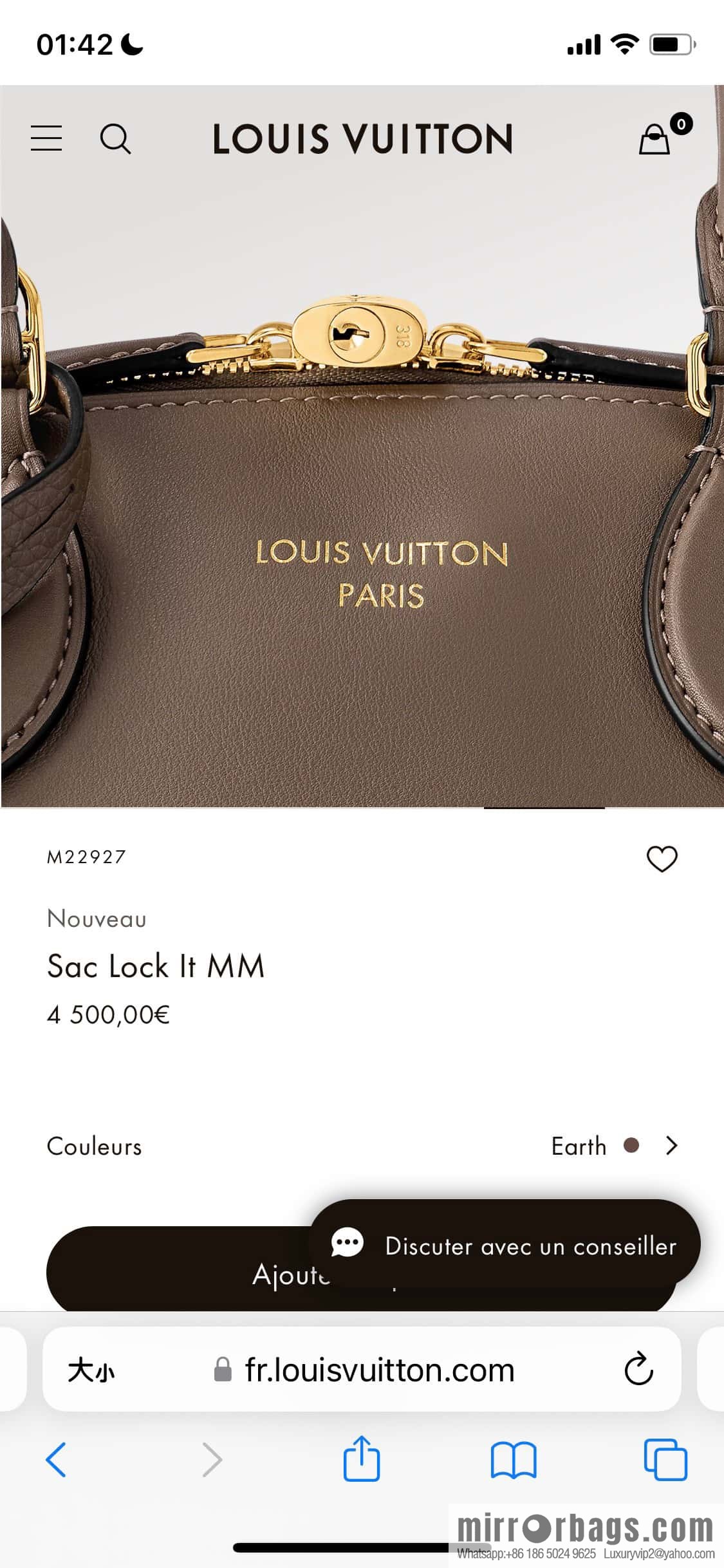 [Boutique‑grade] M22914 black full leather portable women's bag series Lock It MM handbag M22914 22925 22927 23061 Ays Lock It MM bag