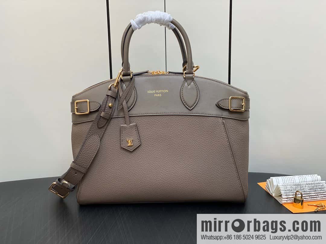 [Boutique‑grade] M22914 black full leather portable women's bag series Lock It MM handbag M22914 22925 22927 23061 Ays Lock It MM bag