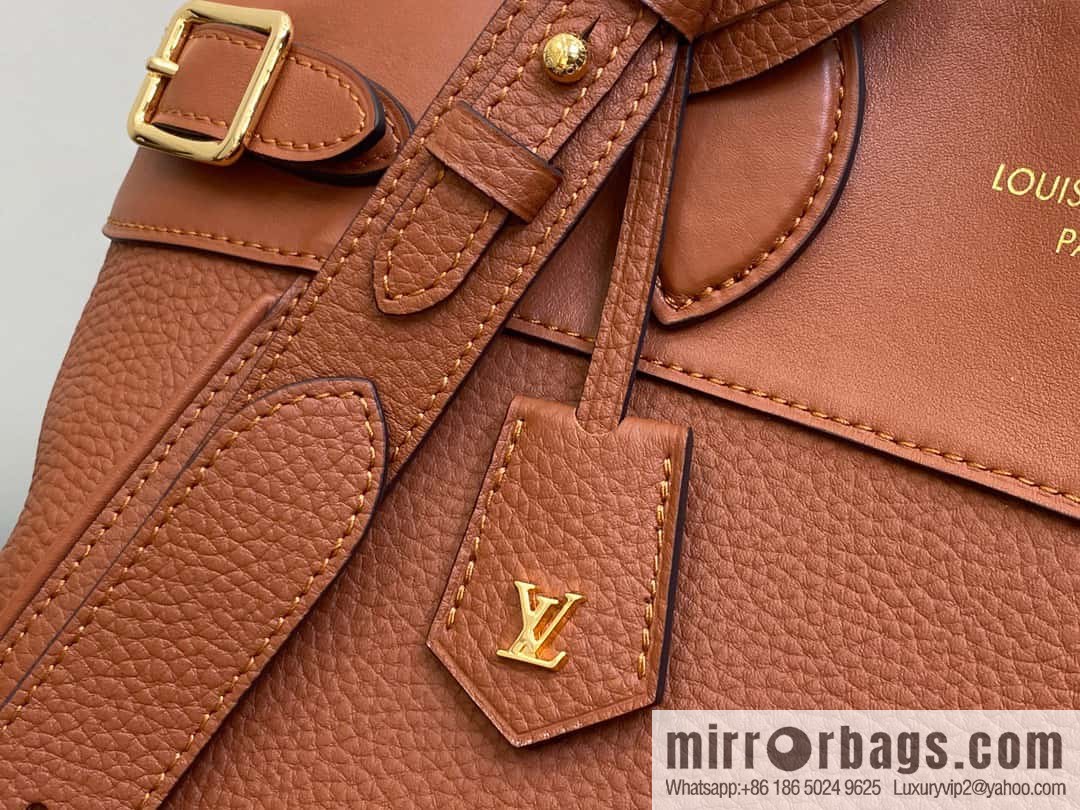 [Boutique‑grade] M22914 black full leather portable women's bag series Lock It MM handbag M22914 22925 22927 23061 Ays Lock It MM bag