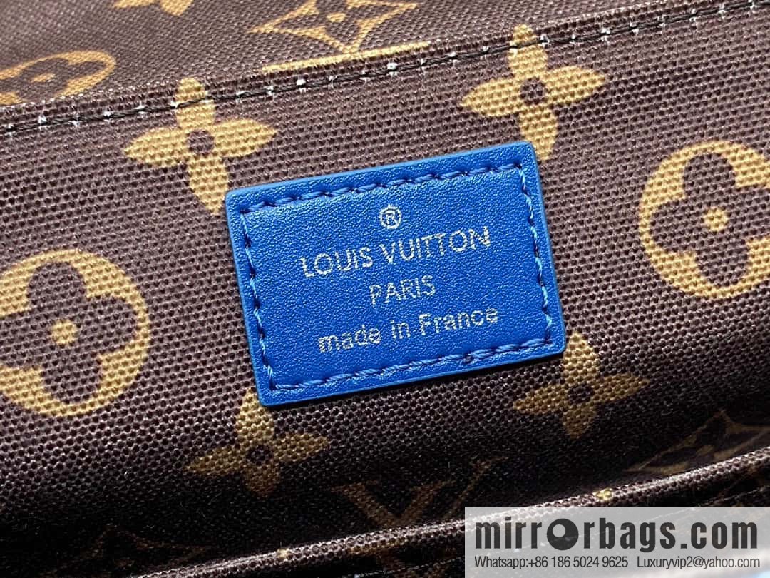 [Boutique‑grade] M23785 blue silk screen, men's bag messenger bag series District PM messenger bag
