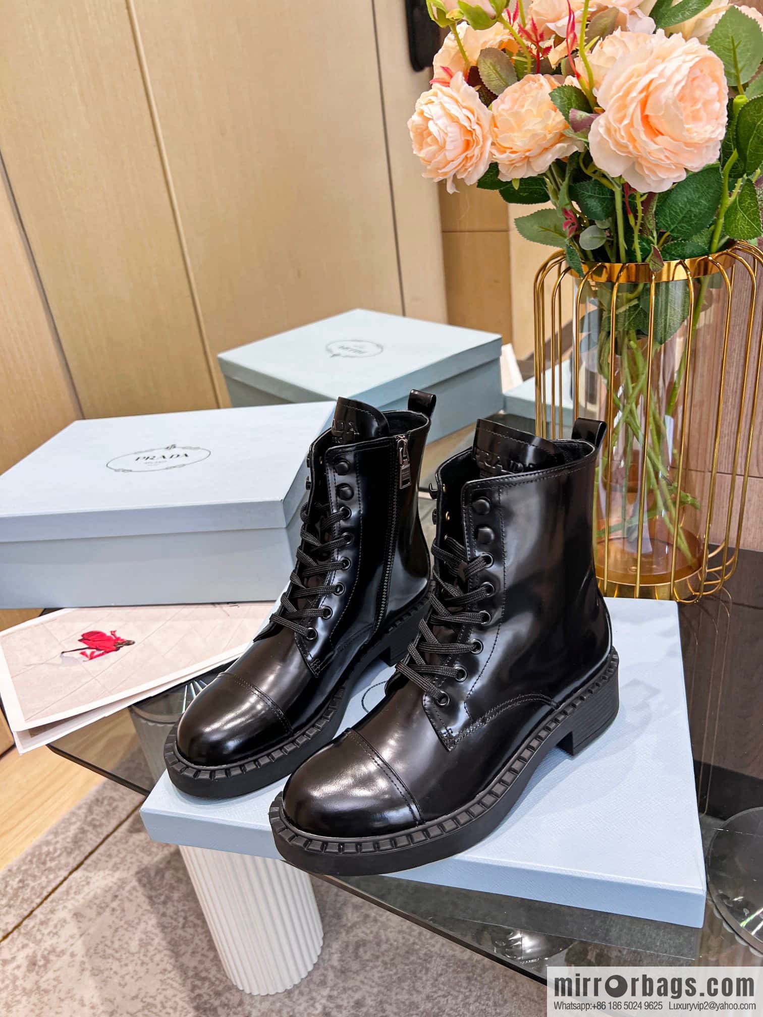 🐰🐰Top 🔝 2022SSS launched Prada boots series 🌲🌲 1 💥 PRADA early autumn and winter catwalk Internet celebrity with the same style