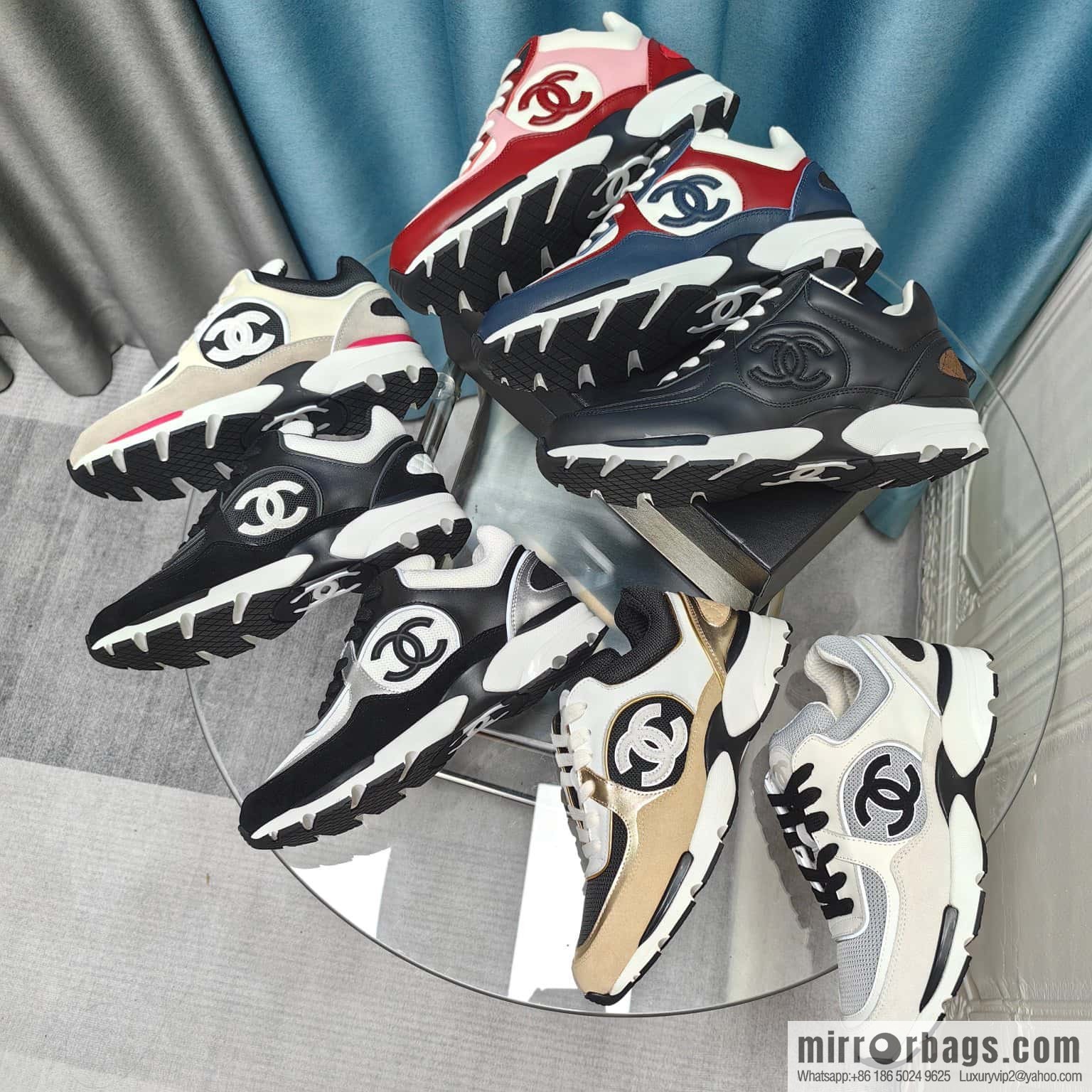 🐰🐰CHANE Xiaoxiang platform panda board shoes sneakers, Chanel 2023ss hot panda shoes 🐼 color scheme platform casual sneakers board shoes
