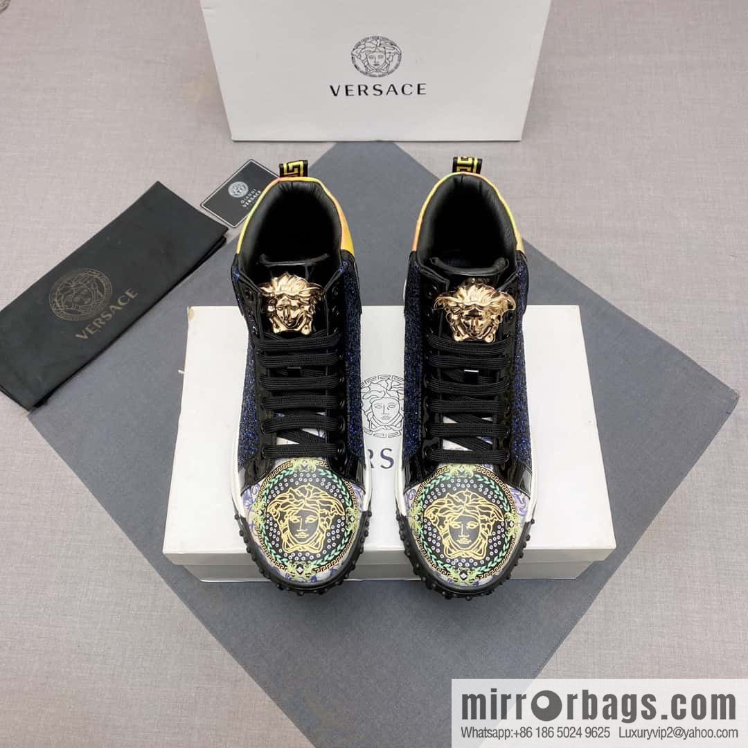 [Versace VERSACE] 2023 Classic low-top lazy model, Vasaki embossing pattern, Lefu model, casual sports shoes