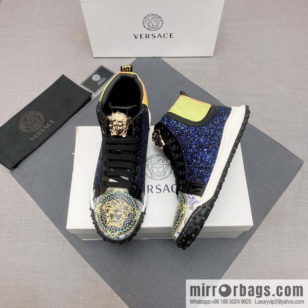 [Versace VERSACE] 2023 Classic low-top lazy model, Vasaki embossing pattern, Lefu model, casual sports shoes