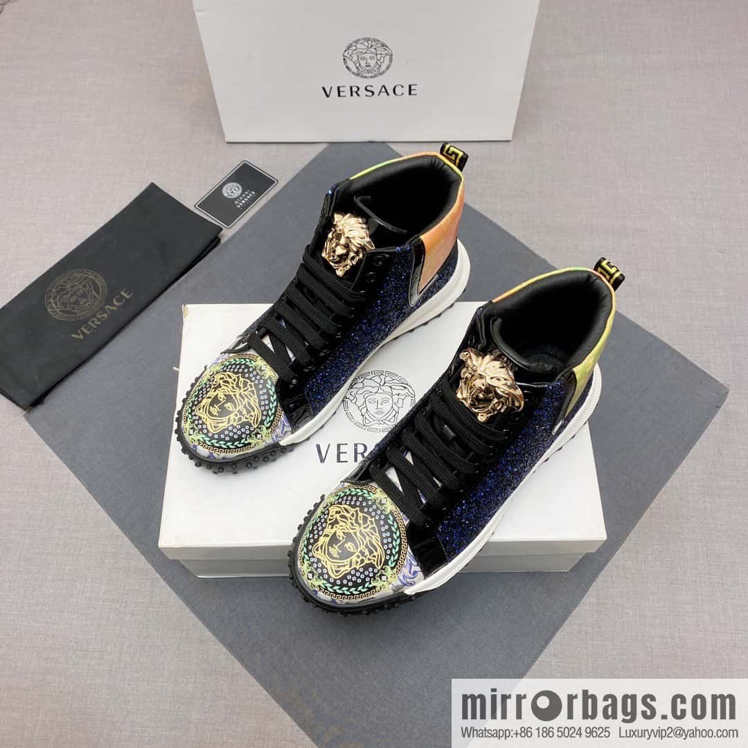[Versace VERSACE] 2023 Classic low-top lazy model, Vasaki embossing pattern, Lefu model, casual sports shoes