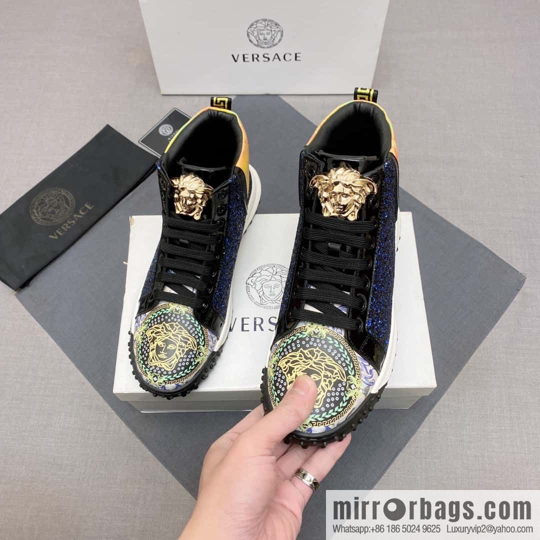 [Versace VERSACE] 2023 Classic low-top lazy model, Vasaki embossing pattern, Lefu model, casual sports shoes