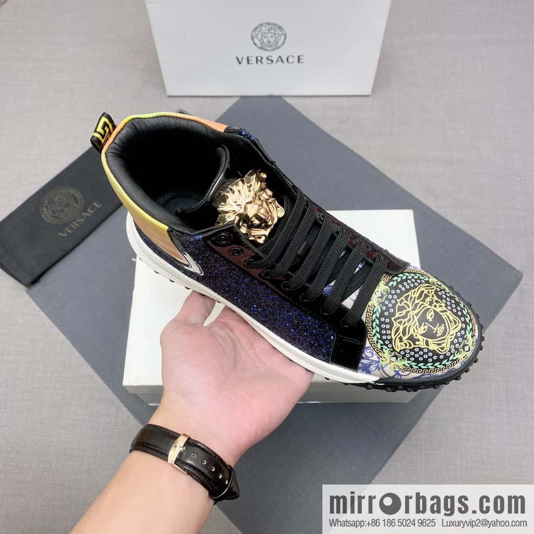 [Versace VERSACE] 2023 Classic low-top lazy model, Vasaki embossing pattern, Lefu model, casual sports shoes