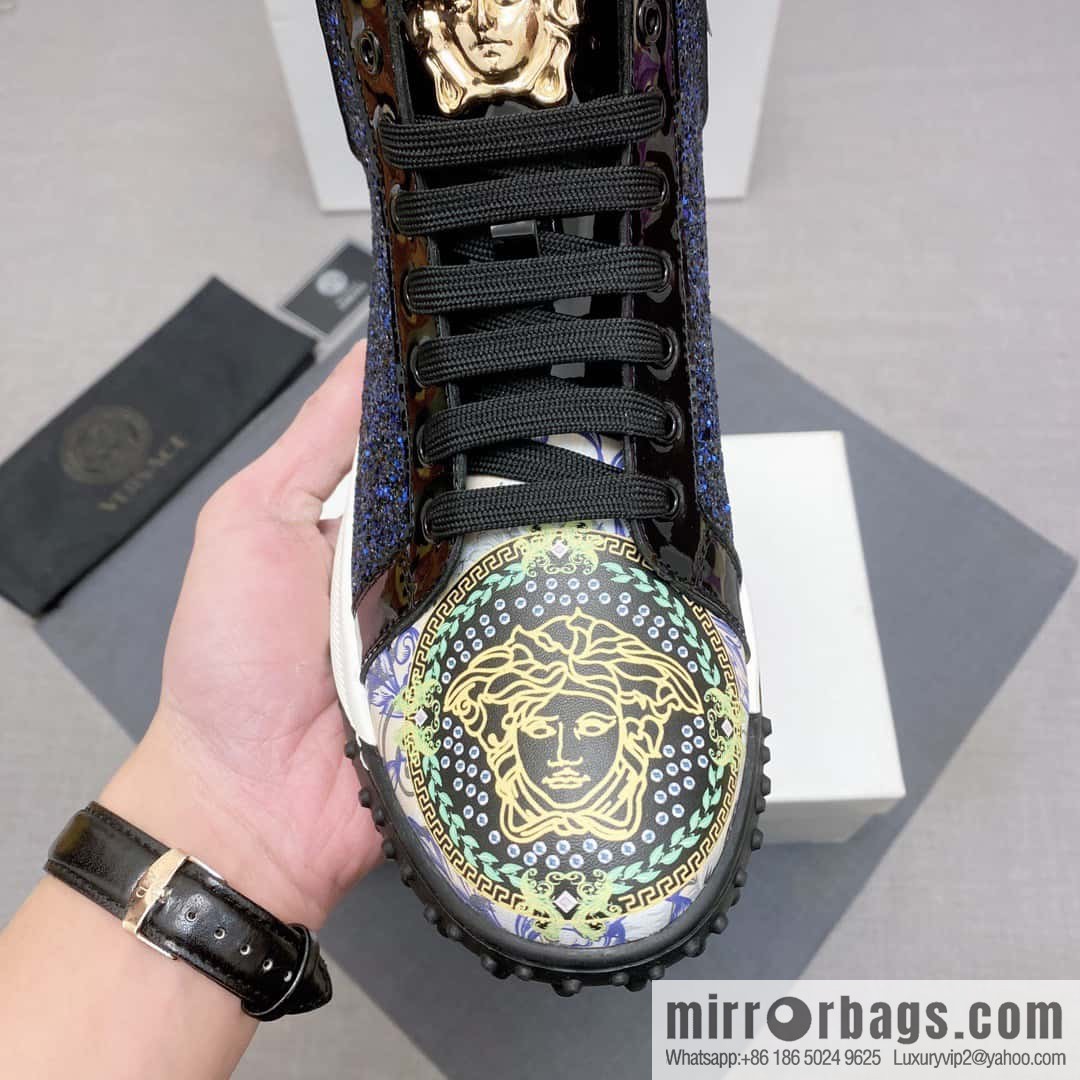 [Versace VERSACE] 2023 Classic low-top lazy model, Vasaki embossing pattern, Lefu model, casual sports shoes