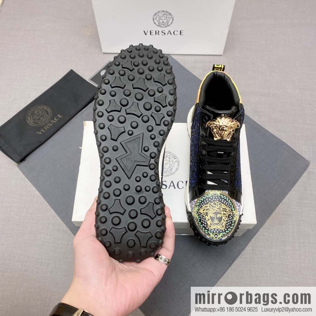 [Versace VERSACE] 2023 Classic low-top lazy model, Vasaki embossing pattern, Lefu model, casual sports shoes