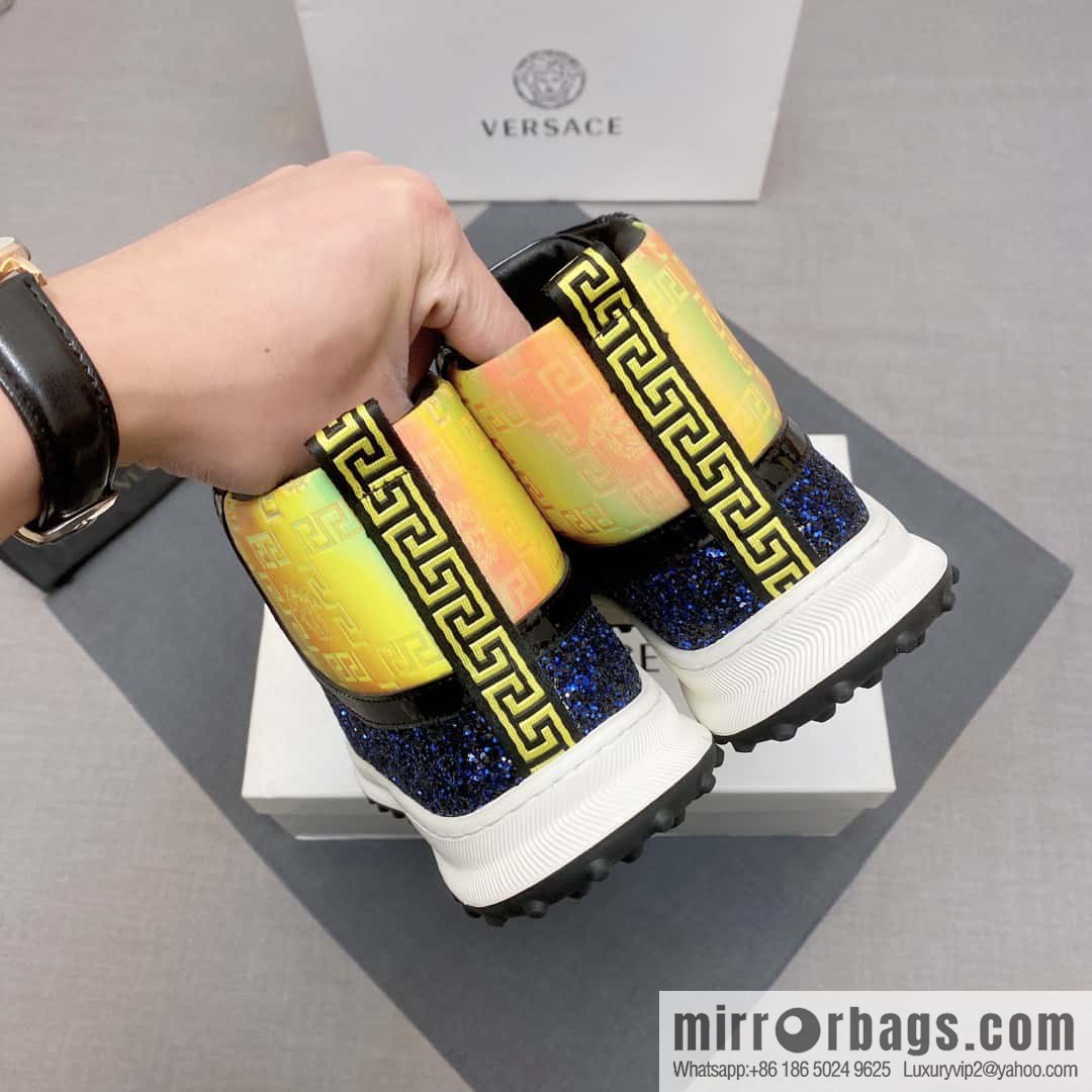 [Versace VERSACE] 2023 Classic low-top lazy model, Vasaki embossing pattern, Lefu model, casual sports shoes