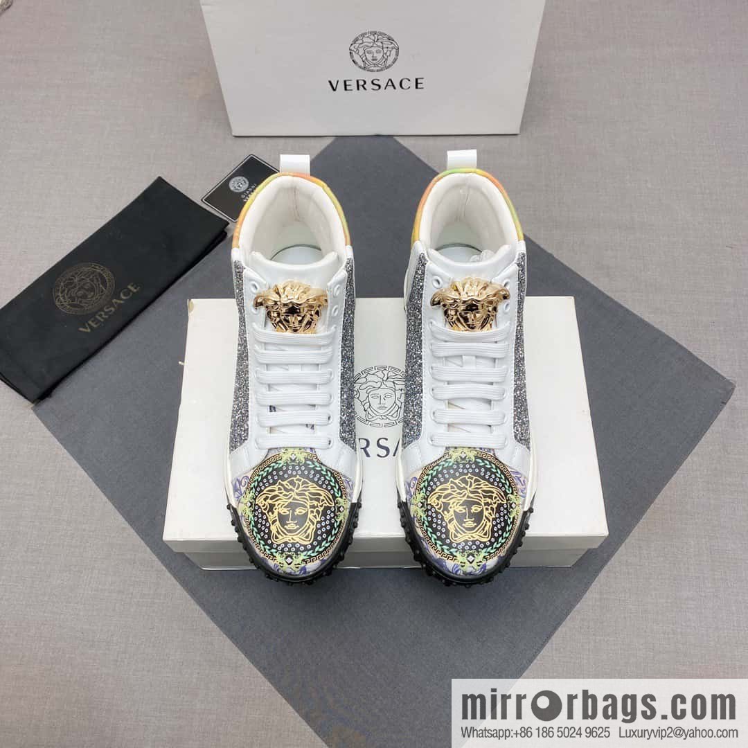 [Versace VERSACE] 2023 Classic low-top lazy model, Vasaki embossing pattern, Lefu model, casual sports shoes