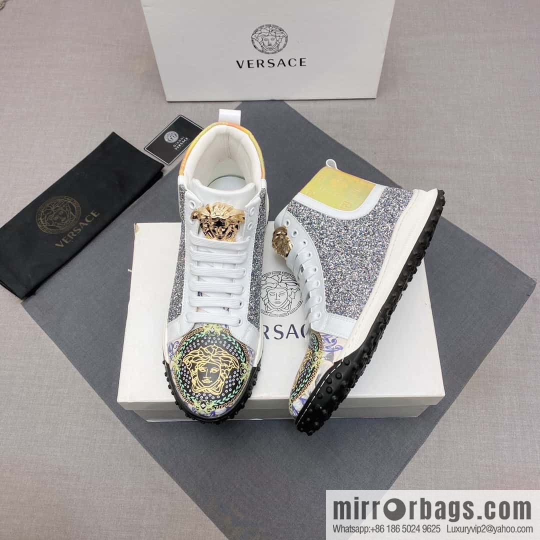 [Versace VERSACE] 2023 Classic low-top lazy model, Vasaki embossing pattern, Lefu model, casual sports shoes