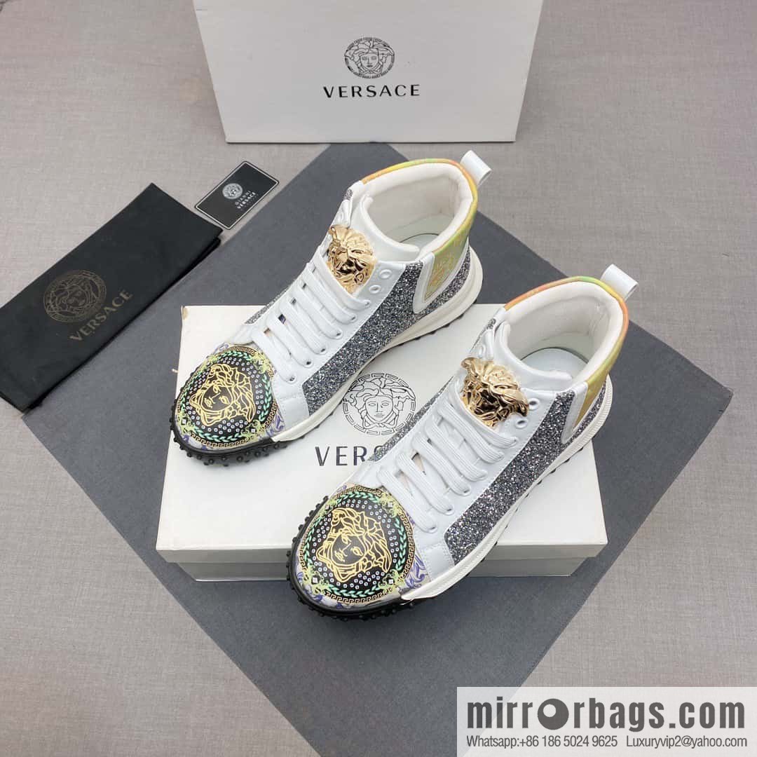[Versace VERSACE] 2023 Classic low-top lazy model, Vasaki embossing pattern, Lefu model, casual sports shoes