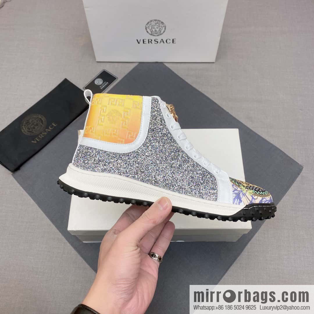 [Versace VERSACE] 2023 Classic low-top lazy model, Vasaki embossing pattern, Lefu model, casual sports shoes
