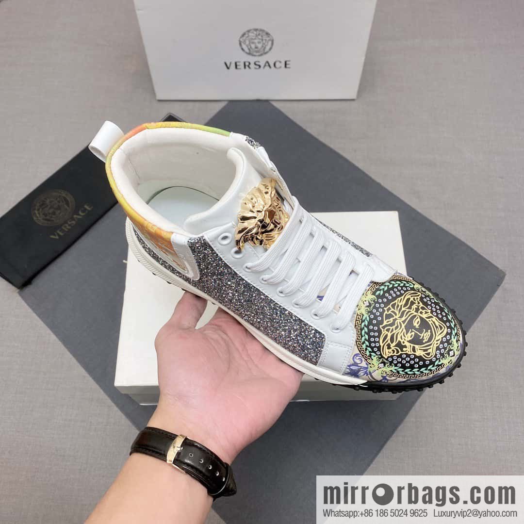 [Versace VERSACE] 2023 Classic low-top lazy model, Vasaki embossing pattern, Lefu model, casual sports shoes