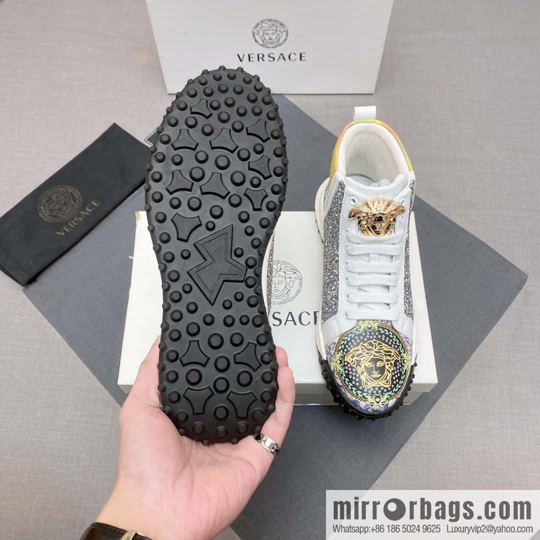 [Versace VERSACE] 2023 Classic low-top lazy model, Vasaki embossing pattern, Lefu model, casual sports shoes