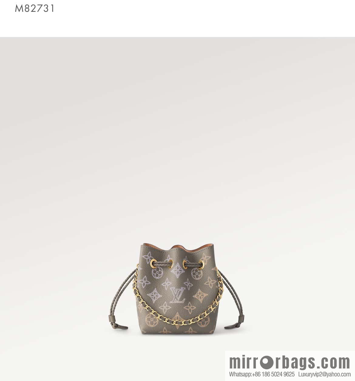 [Boutique‑grade] M82731 light gray, full leather mini bucket bag series Pico Bella bucket bag gray/gradual change (cut-out)