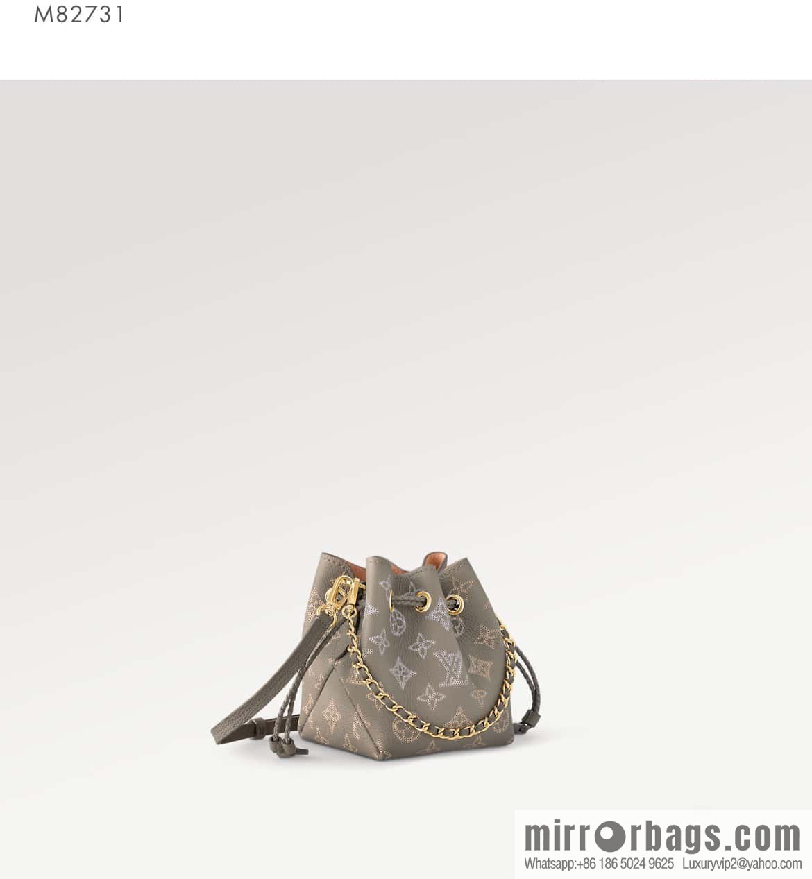 [Boutique‑grade] M82731 light gray, full leather mini bucket bag series Pico Bella bucket bag gray/gradual change (cut-out)