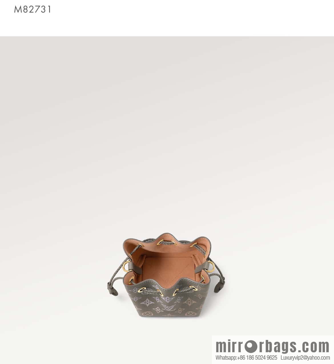 [Boutique‑grade] M82731 light gray, full leather mini bucket bag series Pico Bella bucket bag gray/gradual change (cut-out)