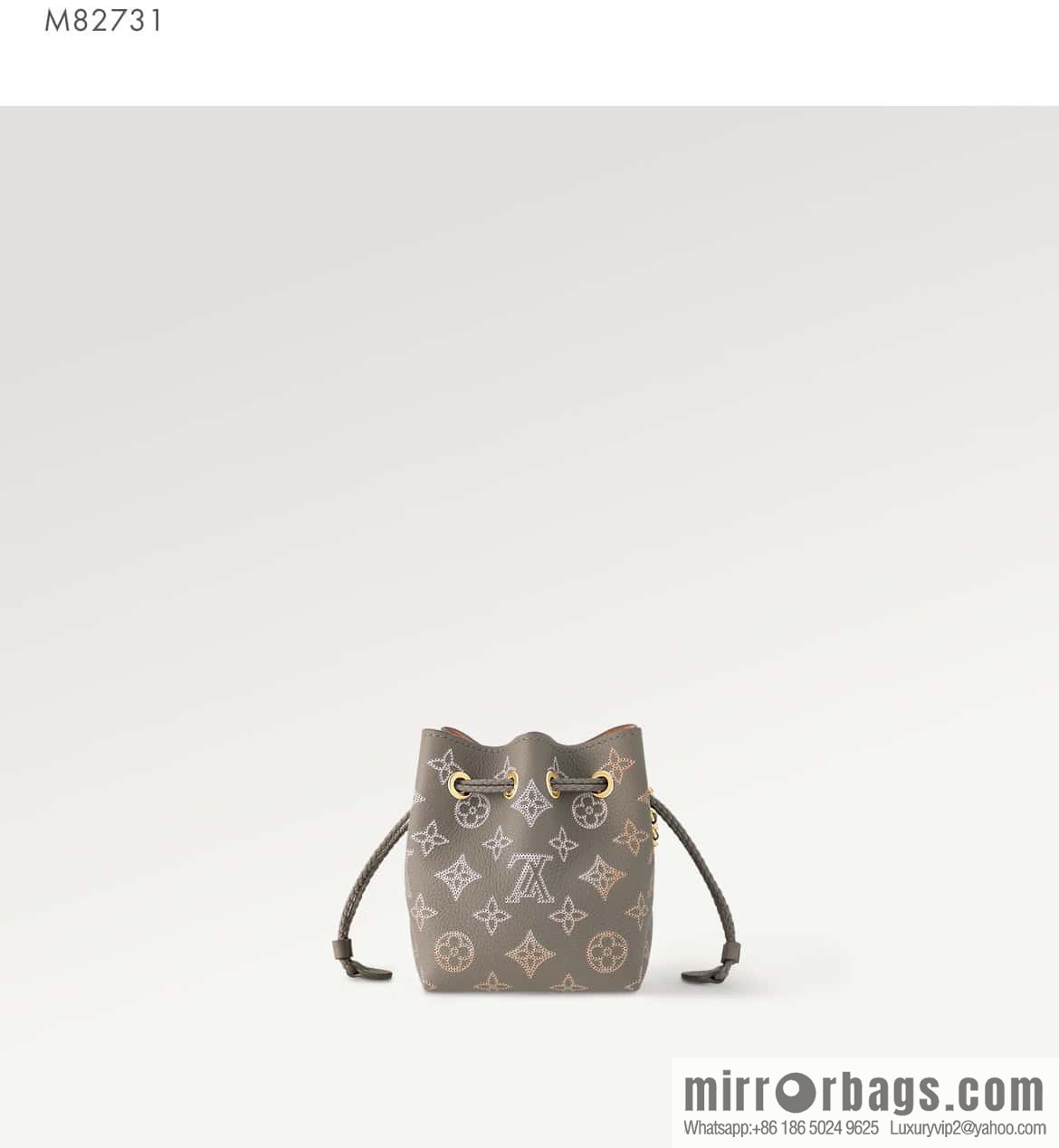 [Boutique‑grade] M82731 light gray, full leather mini bucket bag series Pico Bella bucket bag gray/gradual change (cut-out)