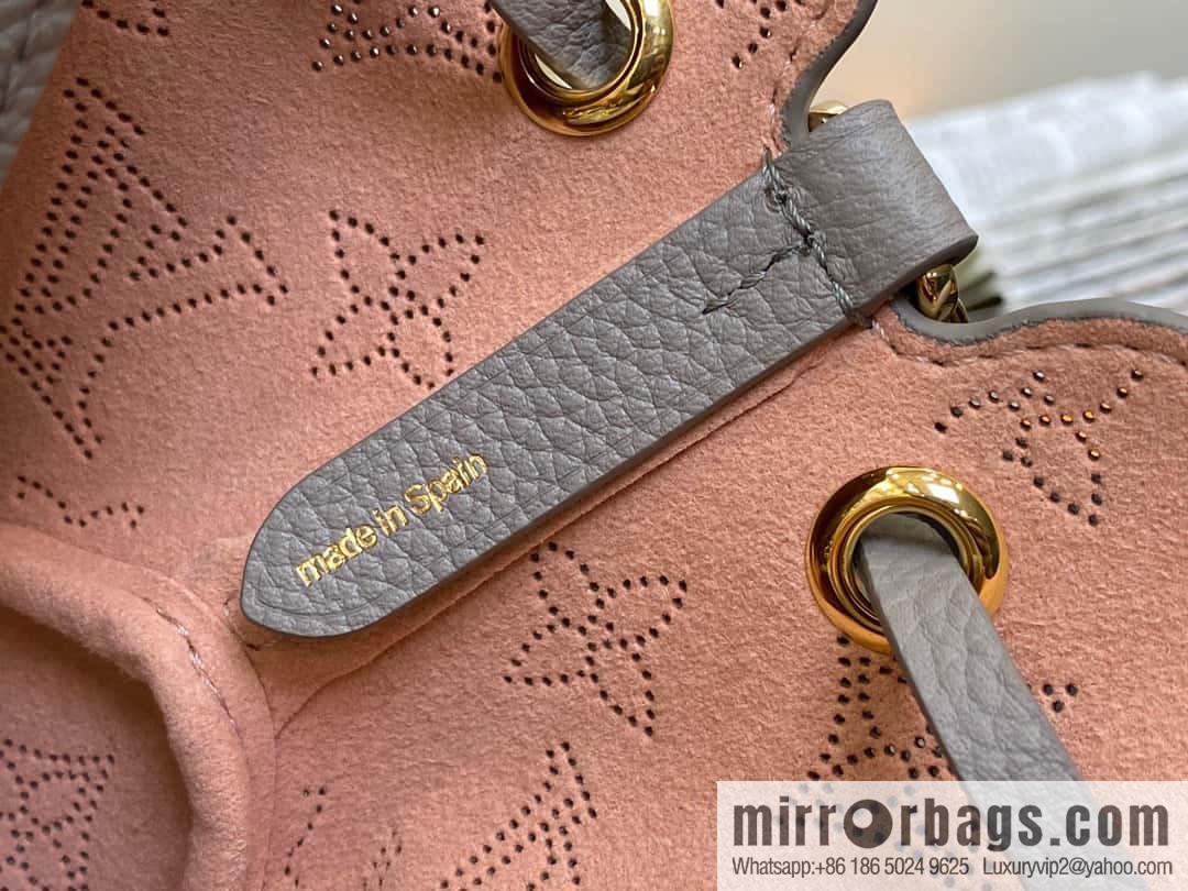 [Boutique‑grade] M82731 light gray, full leather mini bucket bag series Pico Bella bucket bag gray/gradual change (cut-out)