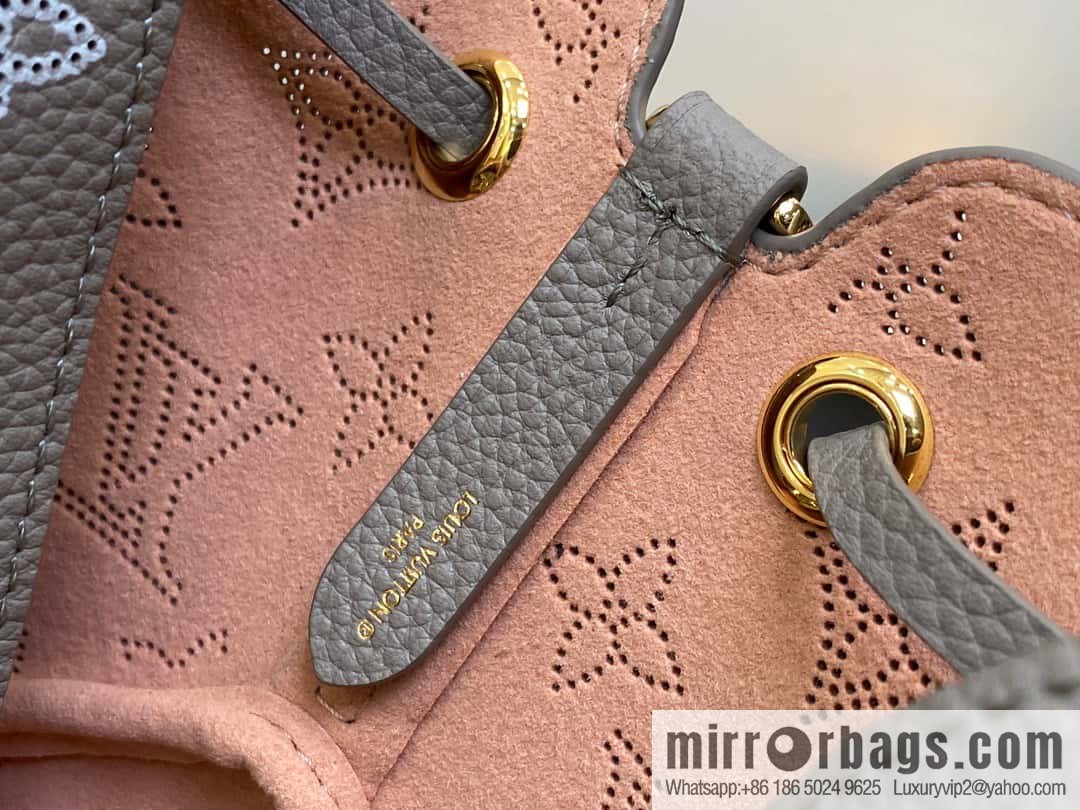 [Boutique‑grade] M82731 light gray, full leather mini bucket bag series Pico Bella bucket bag gray/gradual change (cut-out)