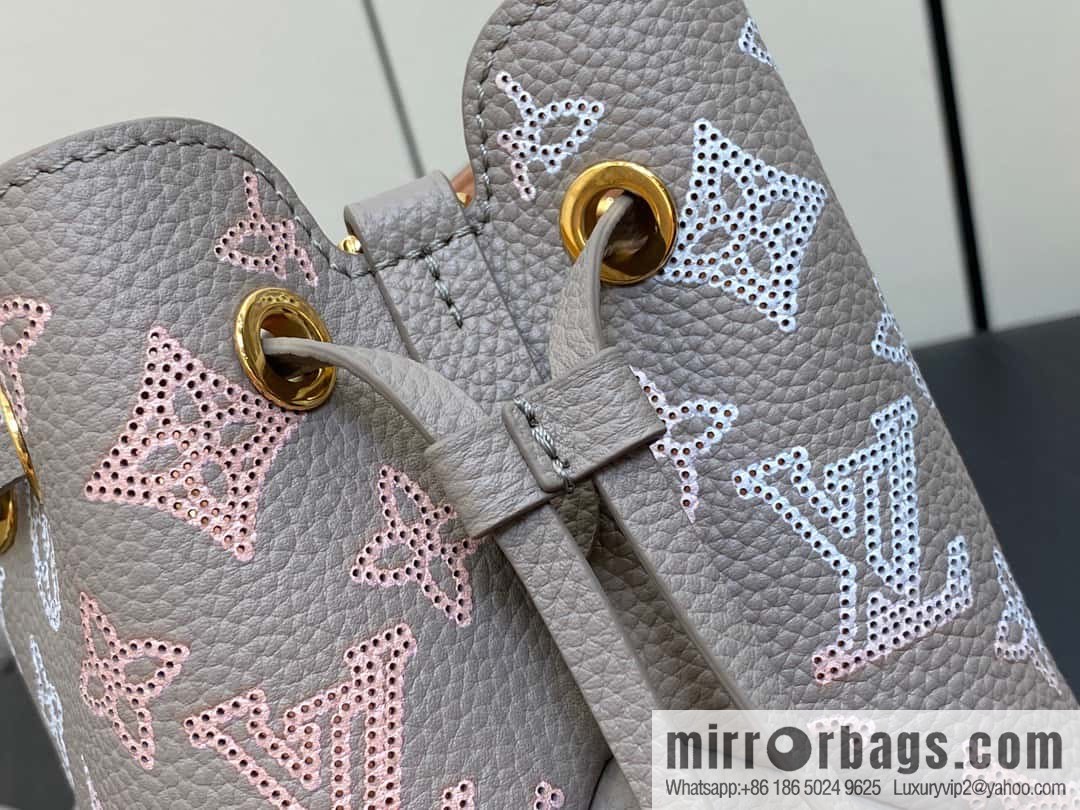 [Boutique‑grade] M82731 light gray, full leather mini bucket bag series Pico Bella bucket bag gray/gradual change (cut-out)