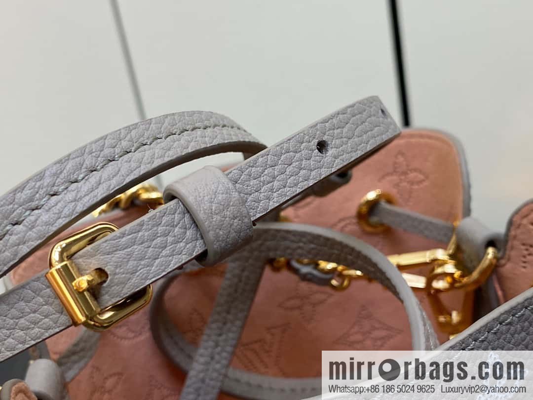 [Boutique‑grade] M82731 light gray, full leather mini bucket bag series Pico Bella bucket bag gray/gradual change (cut-out)