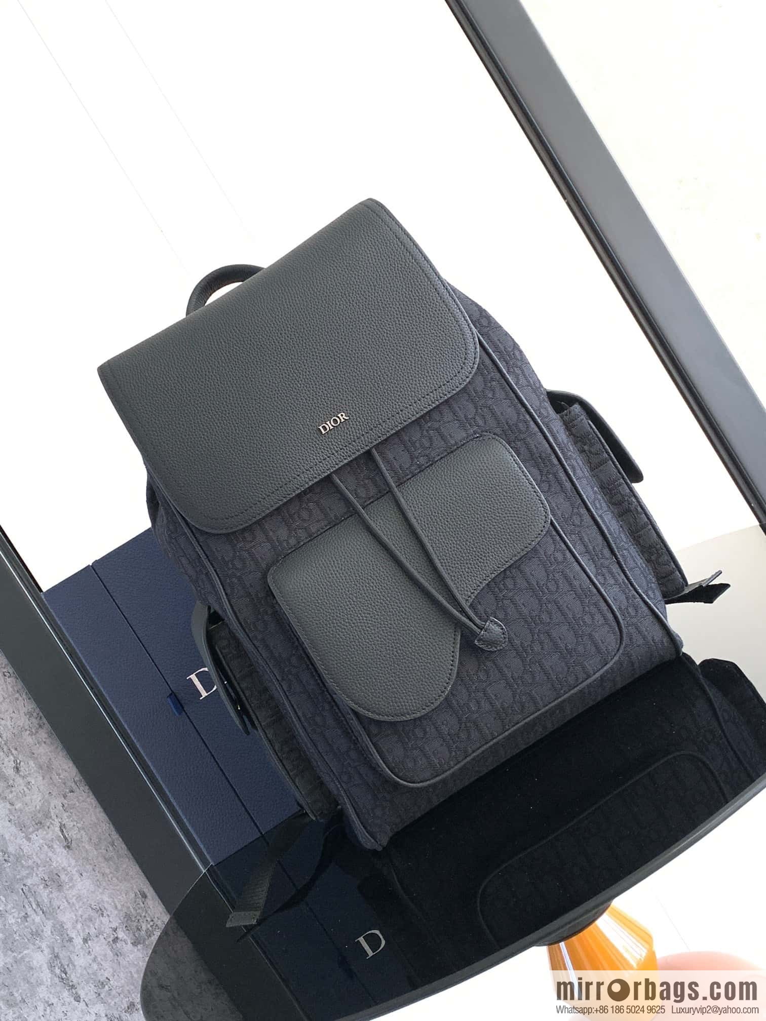 DIOR Oblique printed saddle backpack