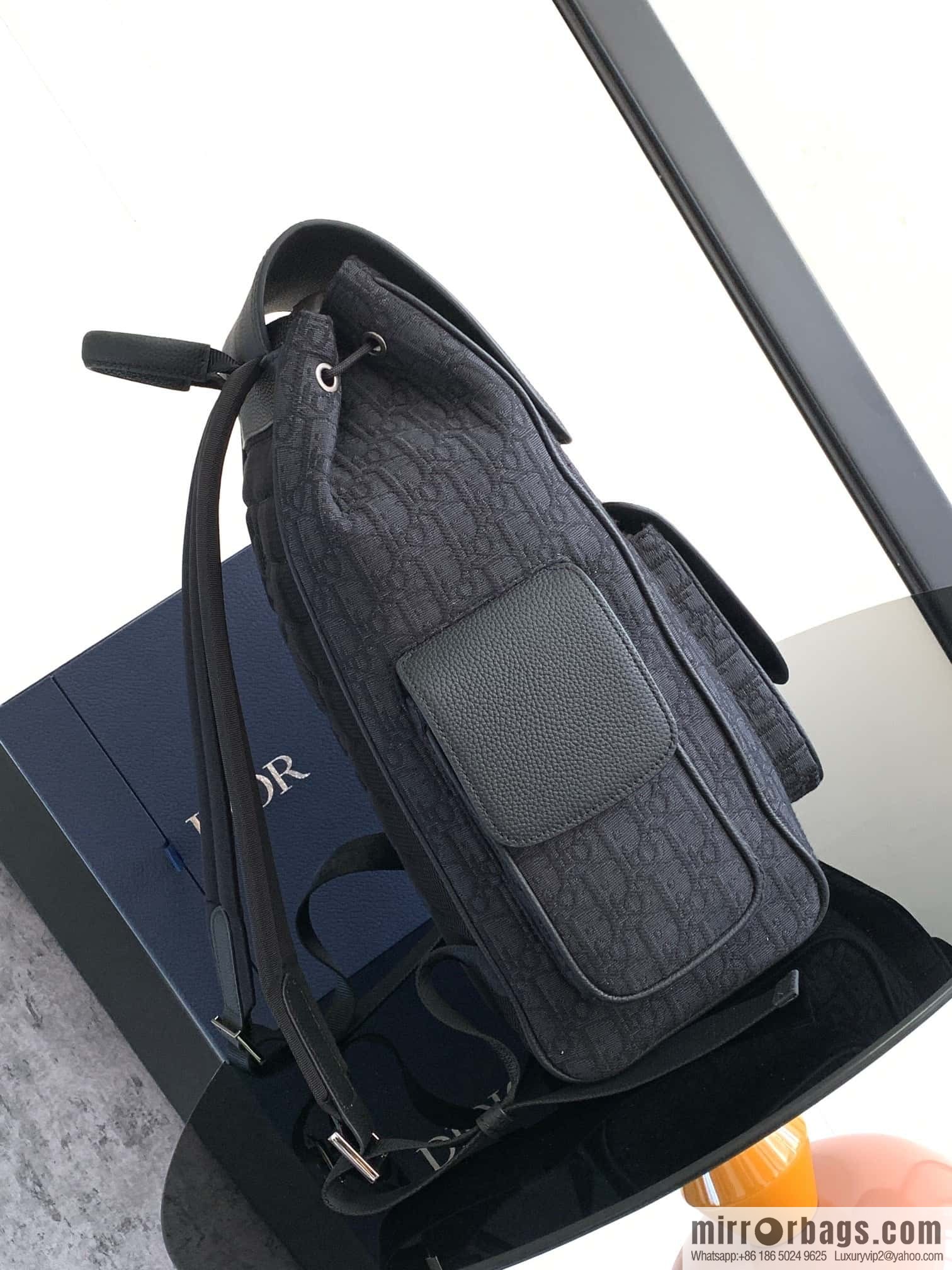 DIOR Oblique printed saddle backpack