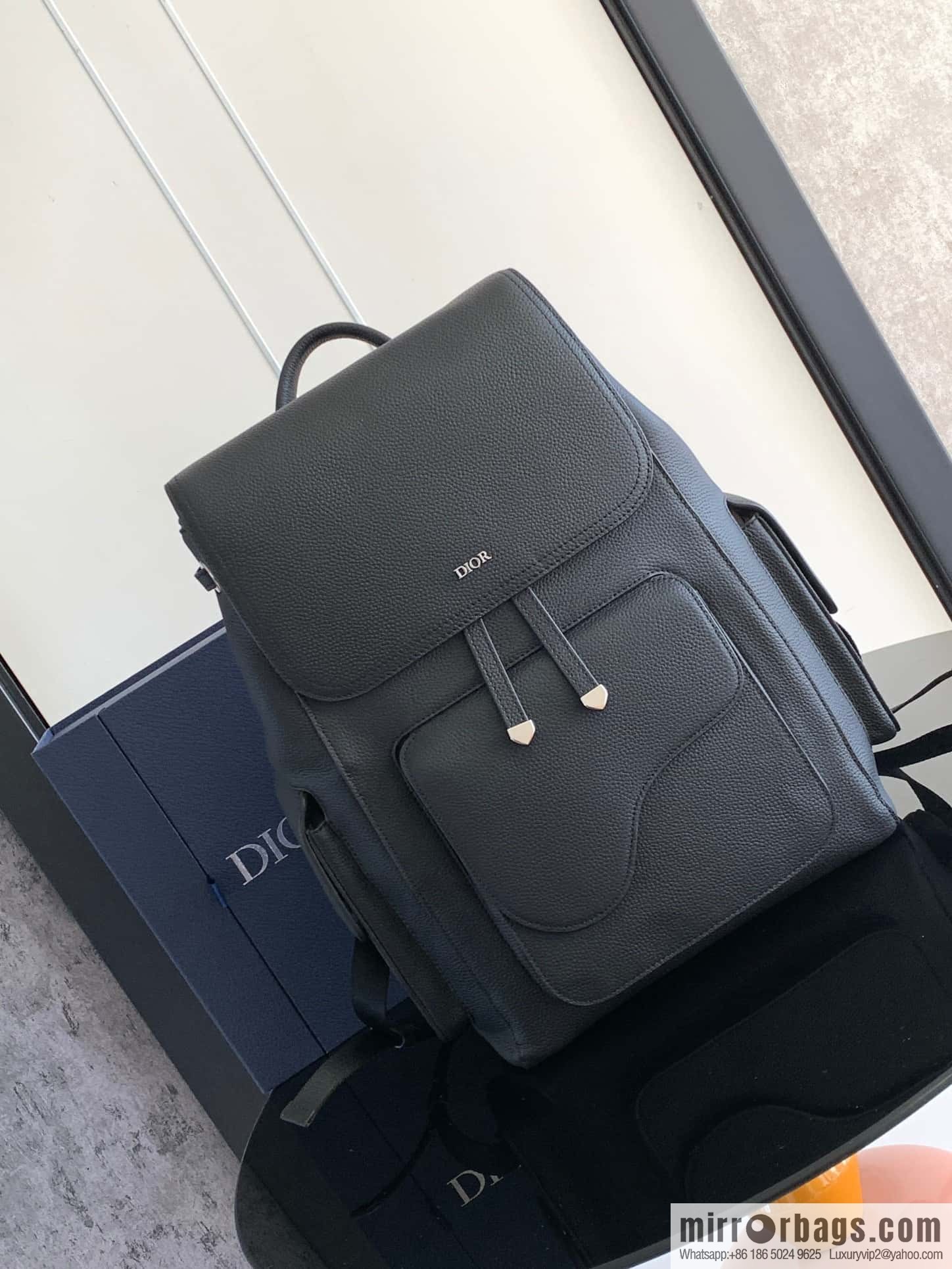 DIOR Oblique printed saddle backpack