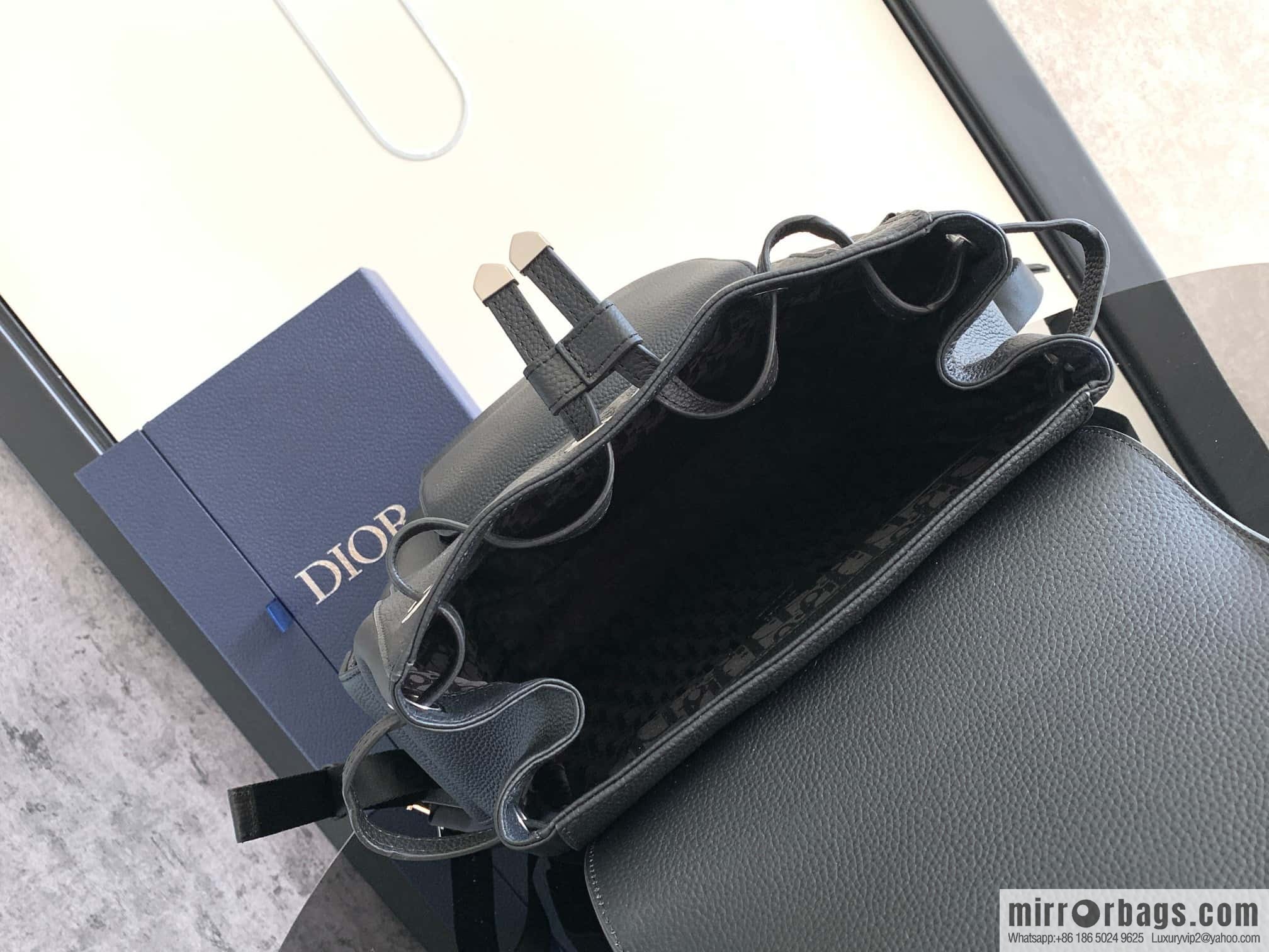 DIOR Oblique printed saddle backpack