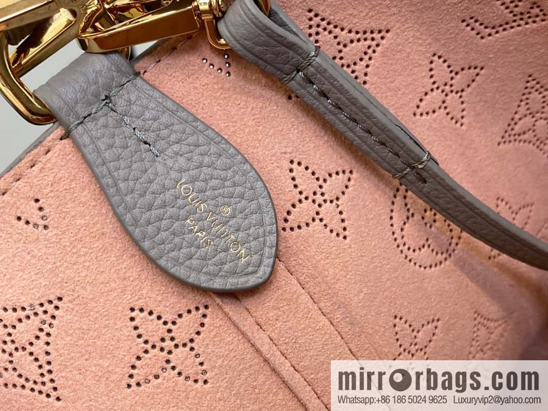 [Boutique‑grade] M23387 light gray, full leather shopping bag series Blossom medium tote bag gray/gradual change (cut-out)