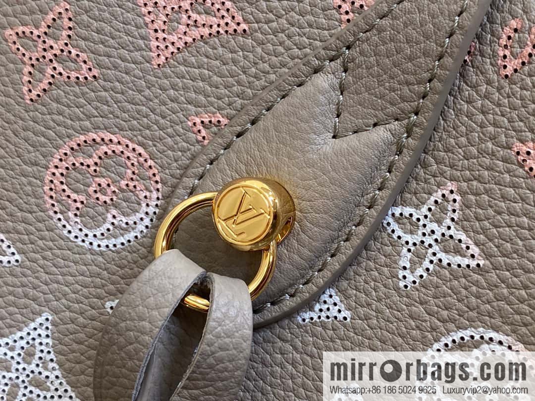 [Boutique‑grade] M23387 light gray, full leather shopping bag series Blossom medium tote bag gray/gradual change (cut-out)