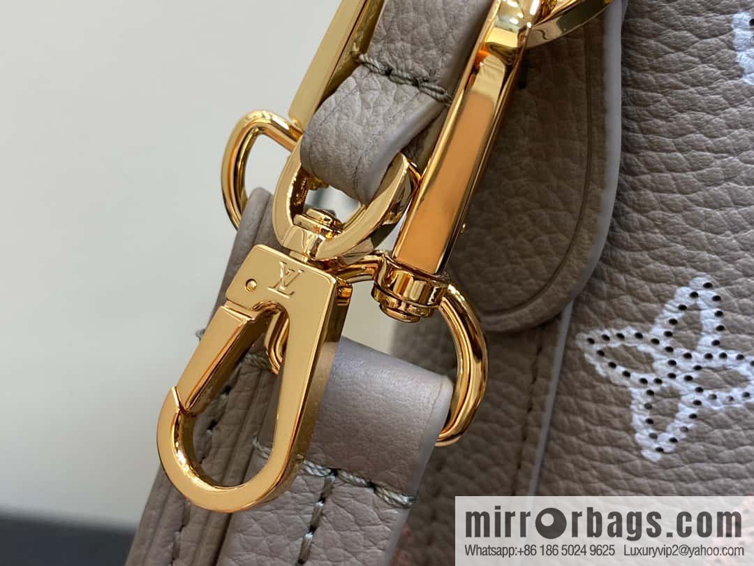 [Boutique‑grade] M23387 light gray, full leather shopping bag series Blossom medium tote bag gray/gradual change (cut-out)