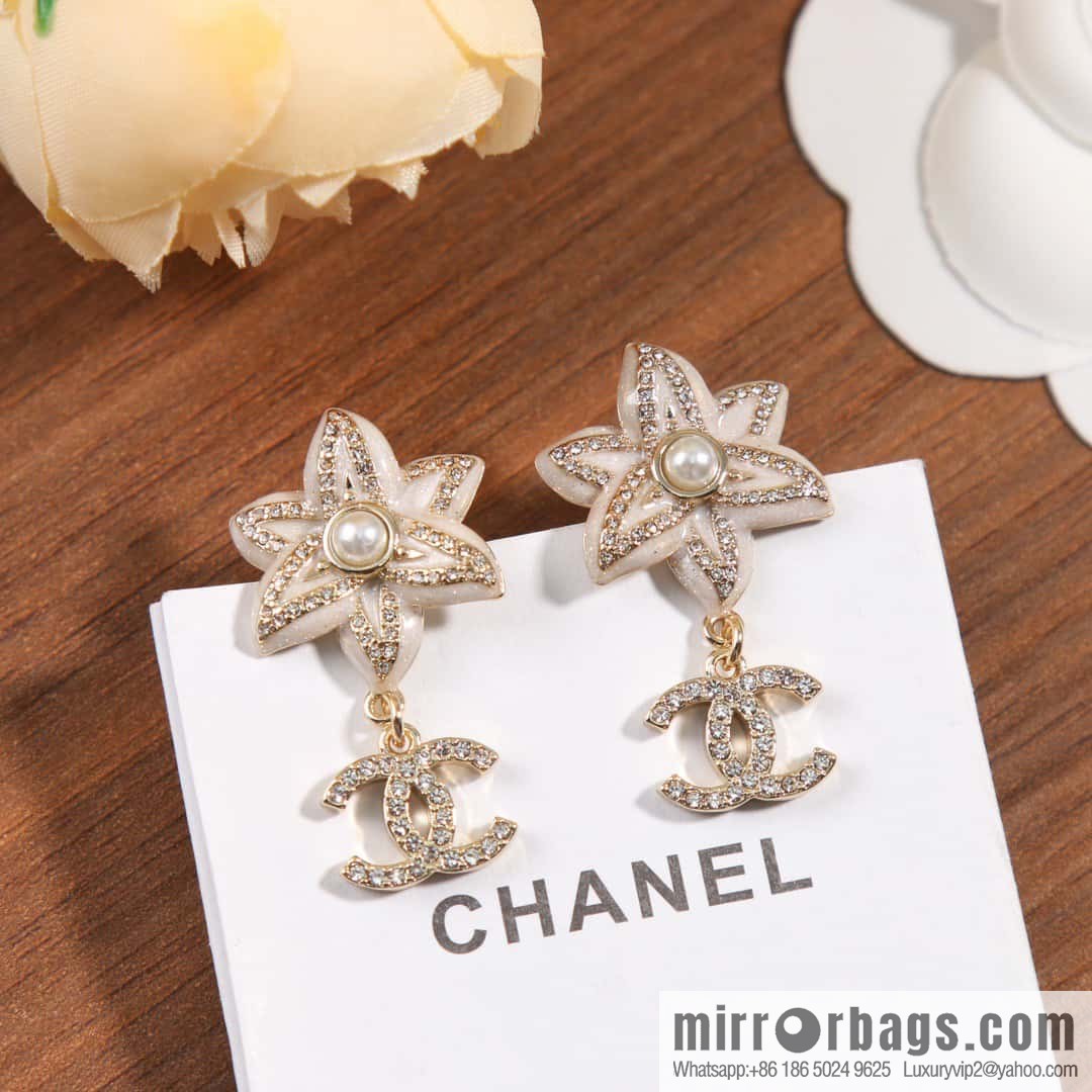 ☀️New ☑️ chanel c2 double c flower stud earrings ☀️
