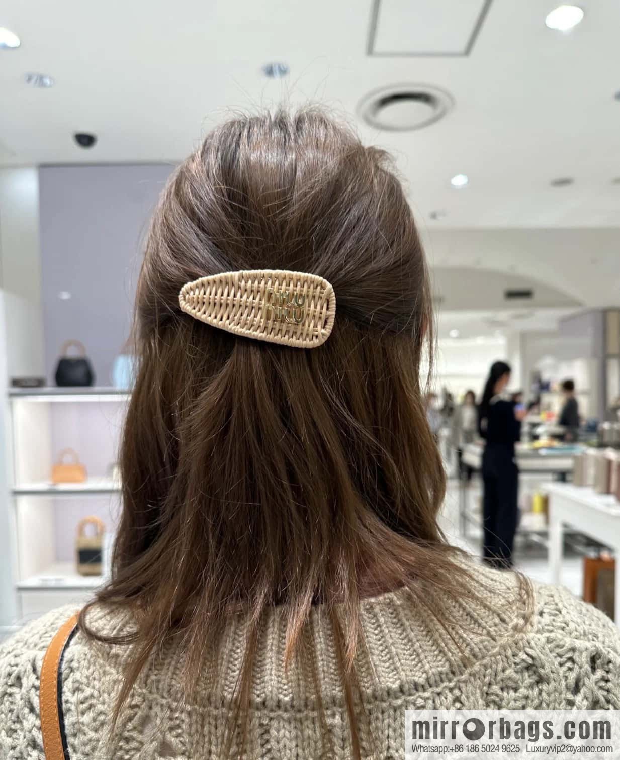MIU MIU Miao Miao Holiday Style Bamboo Braided Rattan Hairpin Hairpin