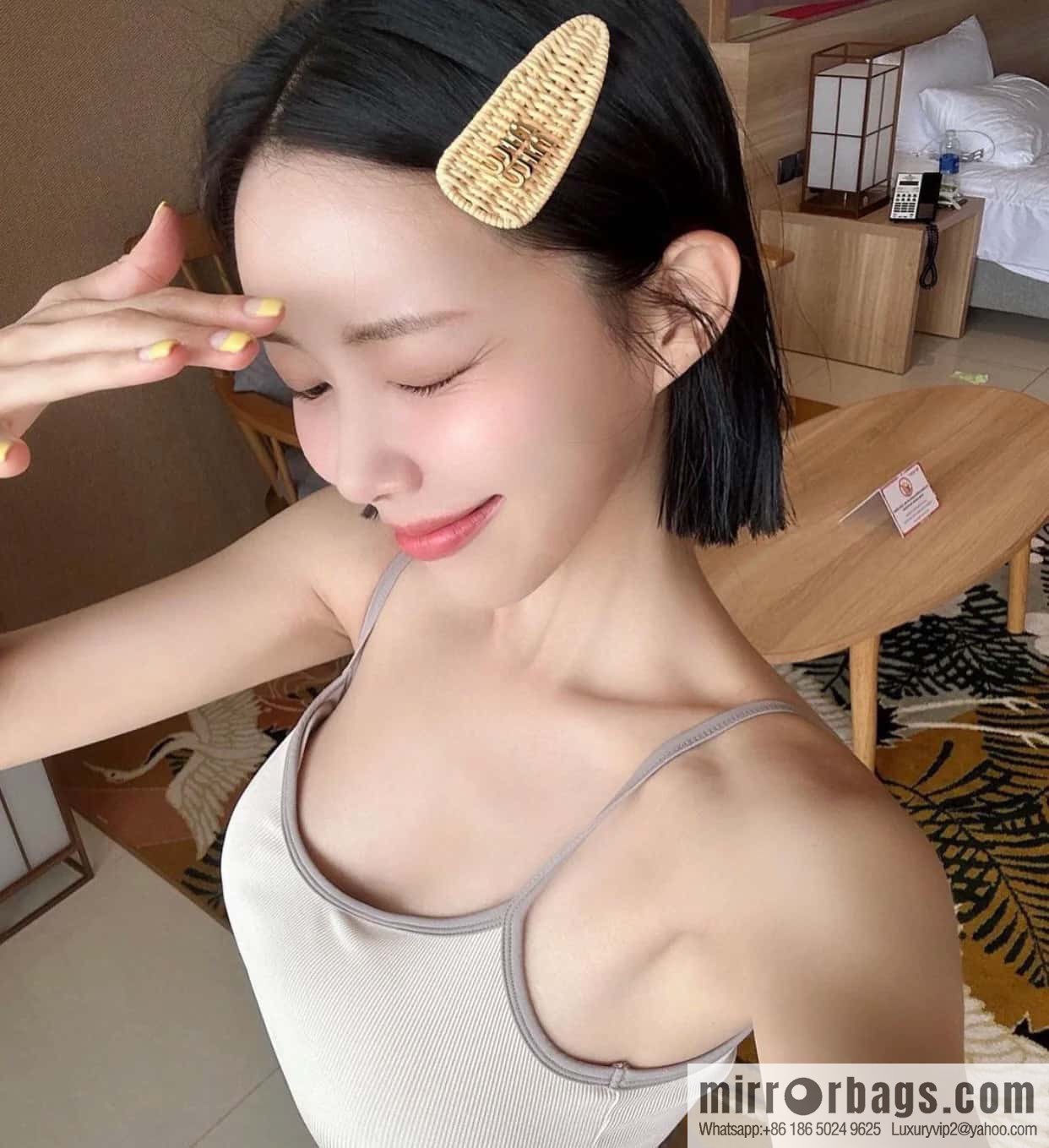 MIU MIU Miao Miao Holiday Style Bamboo Braided Rattan Hairpin Hairpin