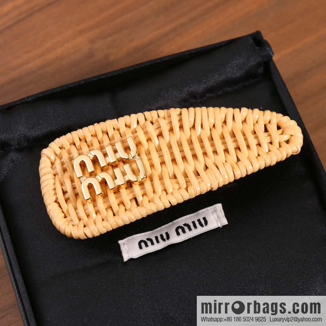 MIU MIU Miao Miao Holiday Style Bamboo Braided Rattan Hairpin Hairpin