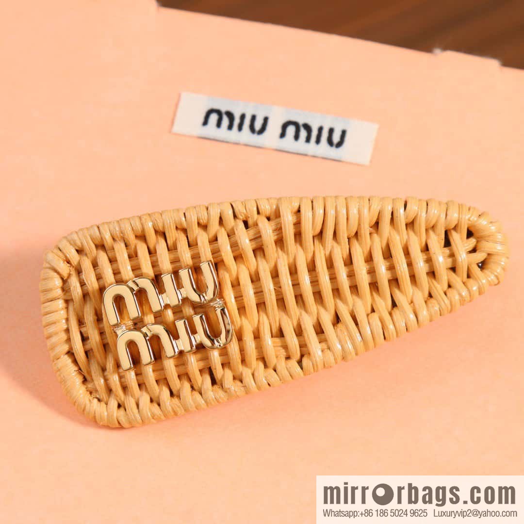 MIU MIU Miao Miao Holiday Style Bamboo Braided Rattan Hairpin Hairpin