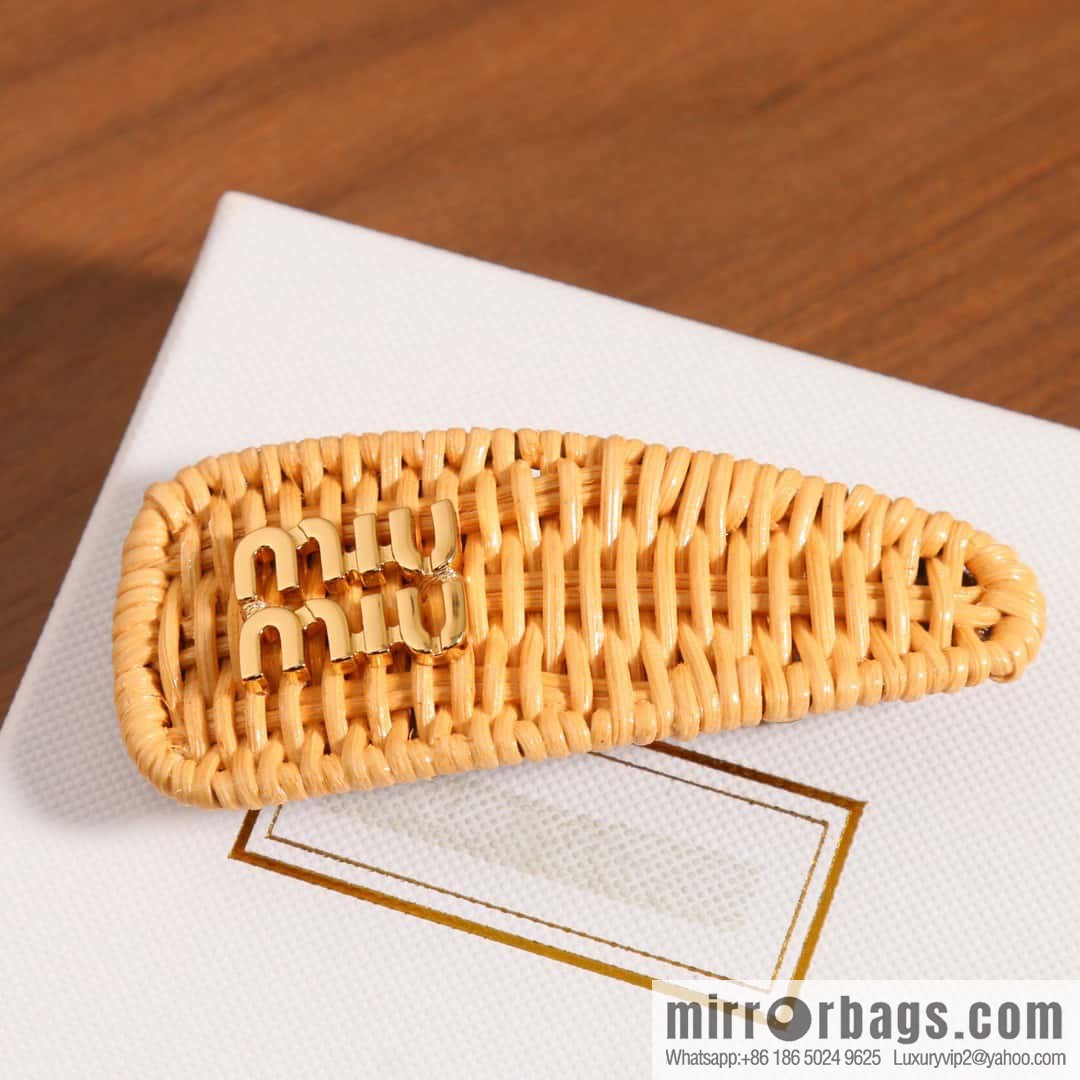 MIU MIU Miao Miao Holiday Style Bamboo Braided Rattan Hairpin Hairpin