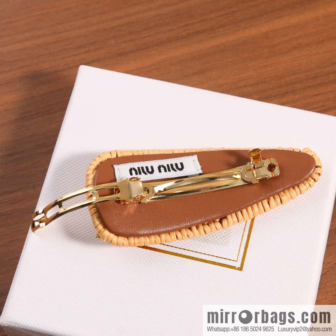 MIU MIU Miao Miao Holiday Style Bamboo Braided Rattan Hairpin Hairpin