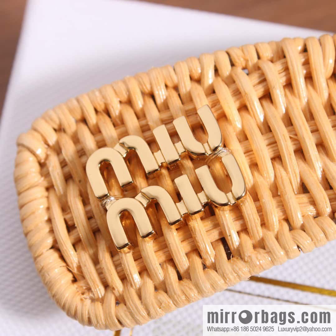 MIU MIU Miao Miao Holiday Style Bamboo Braided Rattan Hairpin Hairpin