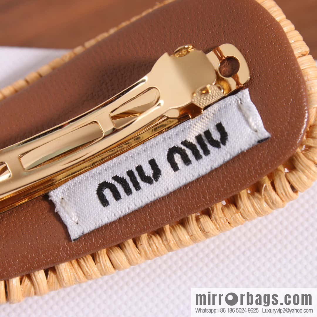 MIU MIU Miao Miao Holiday Style Bamboo Braided Rattan Hairpin Hairpin
