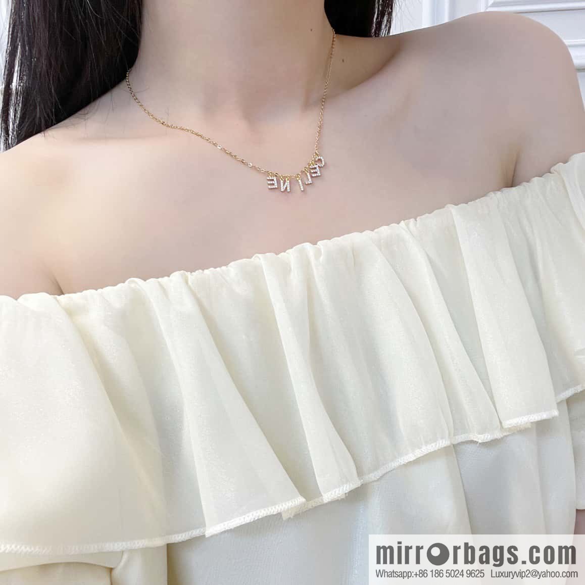 ❗️New ❗️ ☀️ New ☑️ Celine tassel full diamond letter necklace ☀️
