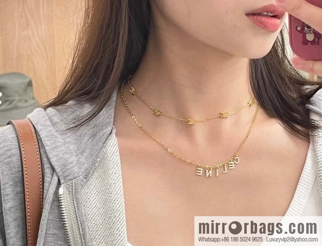 ❗️New ❗️ ☀️ New ☑️ Celine tassel full diamond letter necklace ☀️